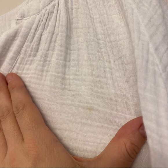 Chelsea & Theodore white cotton Gauze Blouse oversized tunic coverup top M - Picture 4 of 10